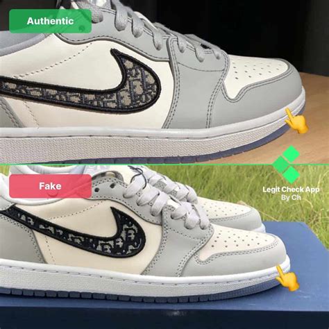 fake dior jordan 1 vs real|Dior jordan 1 low false.